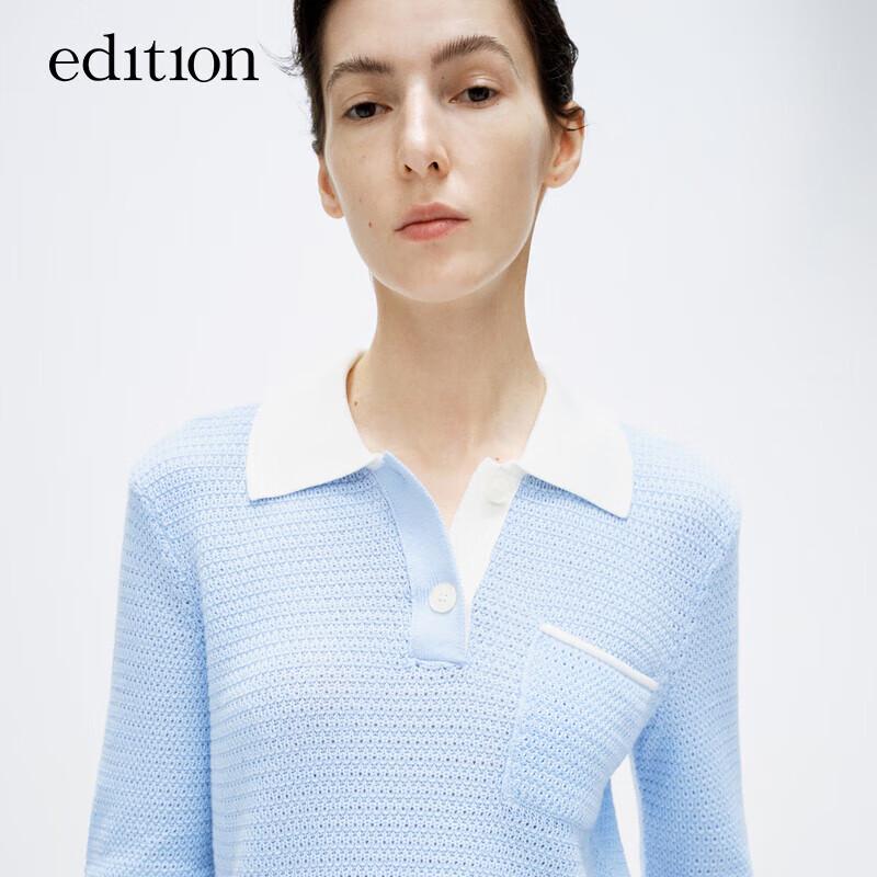 Edition Women's Crochet Knit Polo Shirt