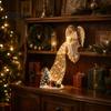 Gift for Christmas Lovers LED Waterfall Shelf Sitter Figurine, Light Up Santa Claus Snowman Indoor Atmosphere Lamp Angel Statue, Holiday Bookshelf