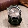 ZooooM Wide Antique Design Quartz Watch, Fashionable and Casual, Perfect Gift for Men and Women (Green) ZM-WATCH2-106-GR
