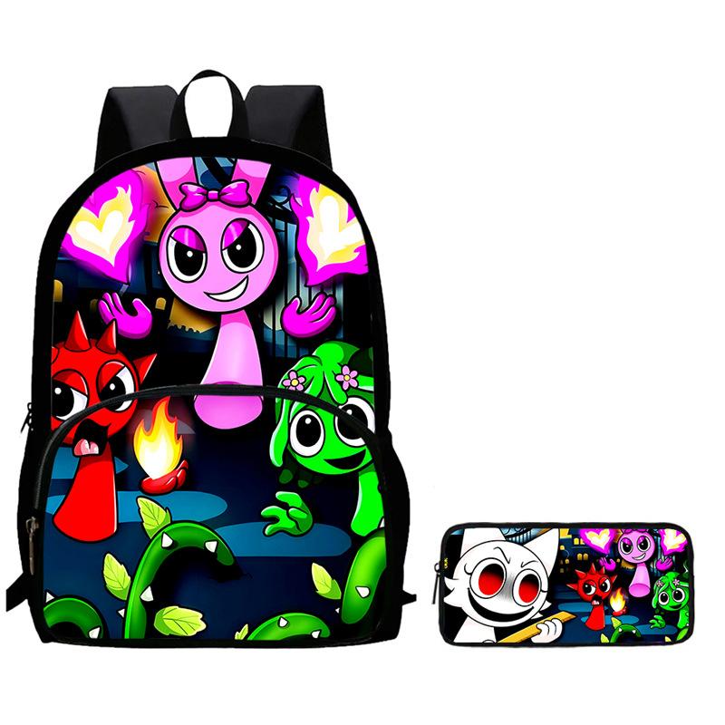 Rhythm Box Sprunki Spel Anime Rugzak Student Schooltas Computer Tas
