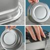 Stainless Steel Food Container Fresh Keeping Box Sealed Lid Crisper Lunch Meal Prep Storage Fridge Kitchen Set Round Square Bowl
