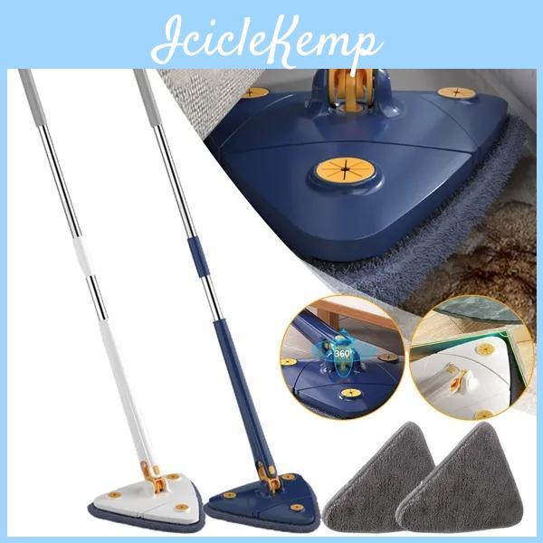 Rotatable Adjustable Mop Cleaning 360° Wet Dry Dual Use Triangle Free Hand Wash Mop For Cleaning Floor Wall