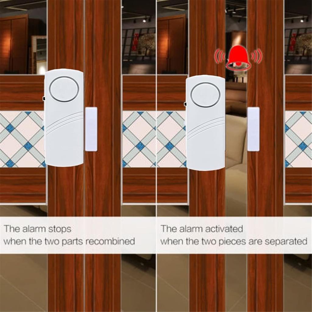 Door Window Alarm, 90DB Door Alarms for Kids Safety, Wireless Sensor Door Window Burglar Alarm-Window Pool Alarms for Home, 3 Pack