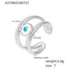 Blue Eye Stainless Steel Ring: Unique European-American Design, Colorfast, Fashionable for Women