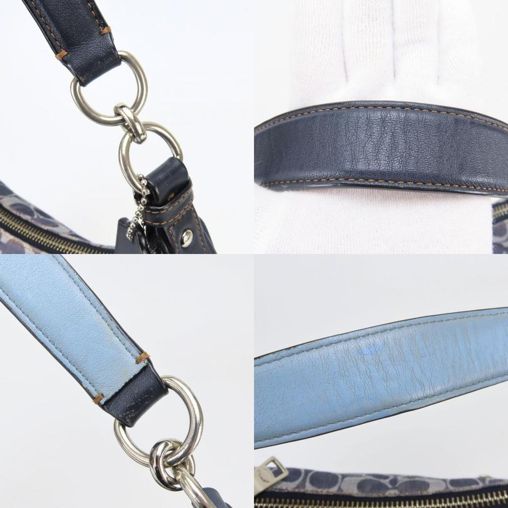 Used COACH Shoulder Bag Signature F57553 canvas/leather Navy one belt