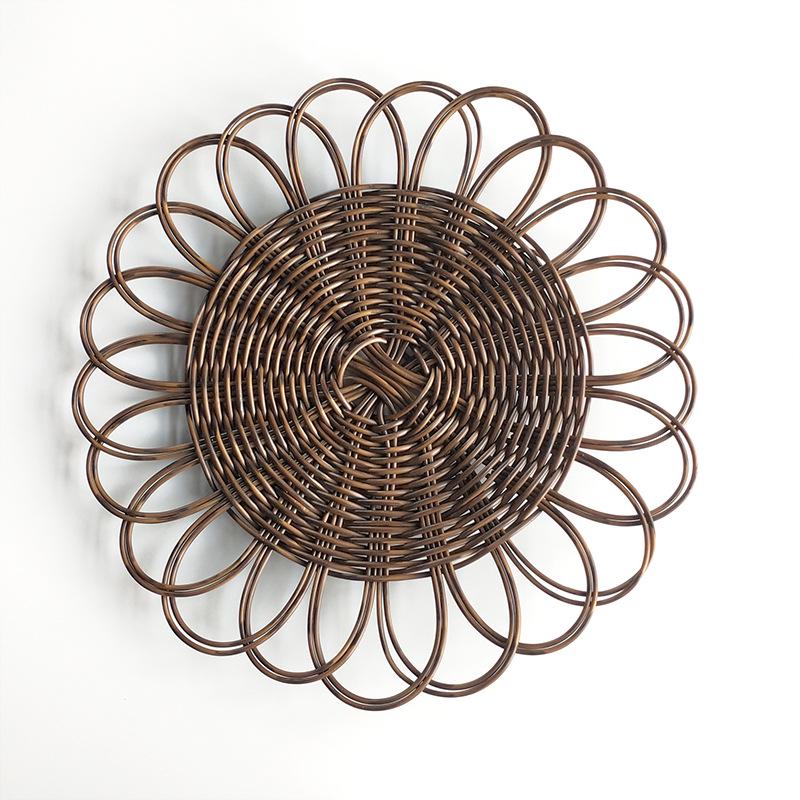 Bohemian Round Woven Straw Wall Decor for Bedroom or Dining Room