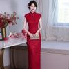 Red National Style New Chinese Long Improved Cheongsam 1011 New Women's High-end Bridal Engagement Dress Toasting Clothes