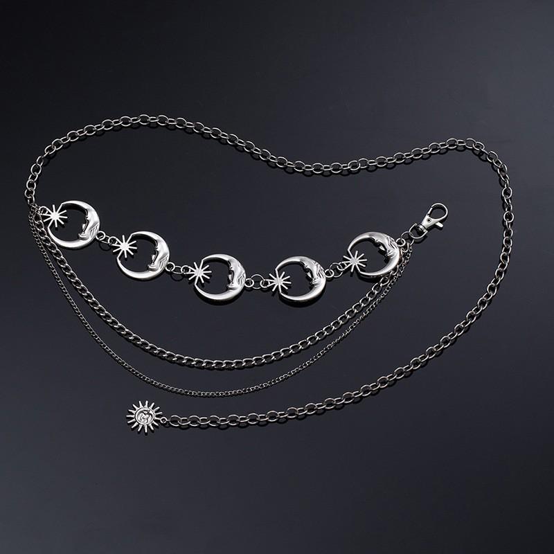 Atmospheric Metal Sunflower Tassel Waist Chain Women'S Adjustable Dress Waist Accessories Multi-Layer Premium Chain Belt