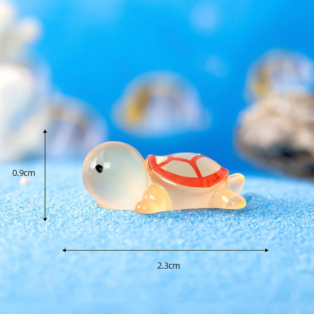 Colorful Luminous Resin Turtle Ornaments For Cartoon Style Tabletop Decorations