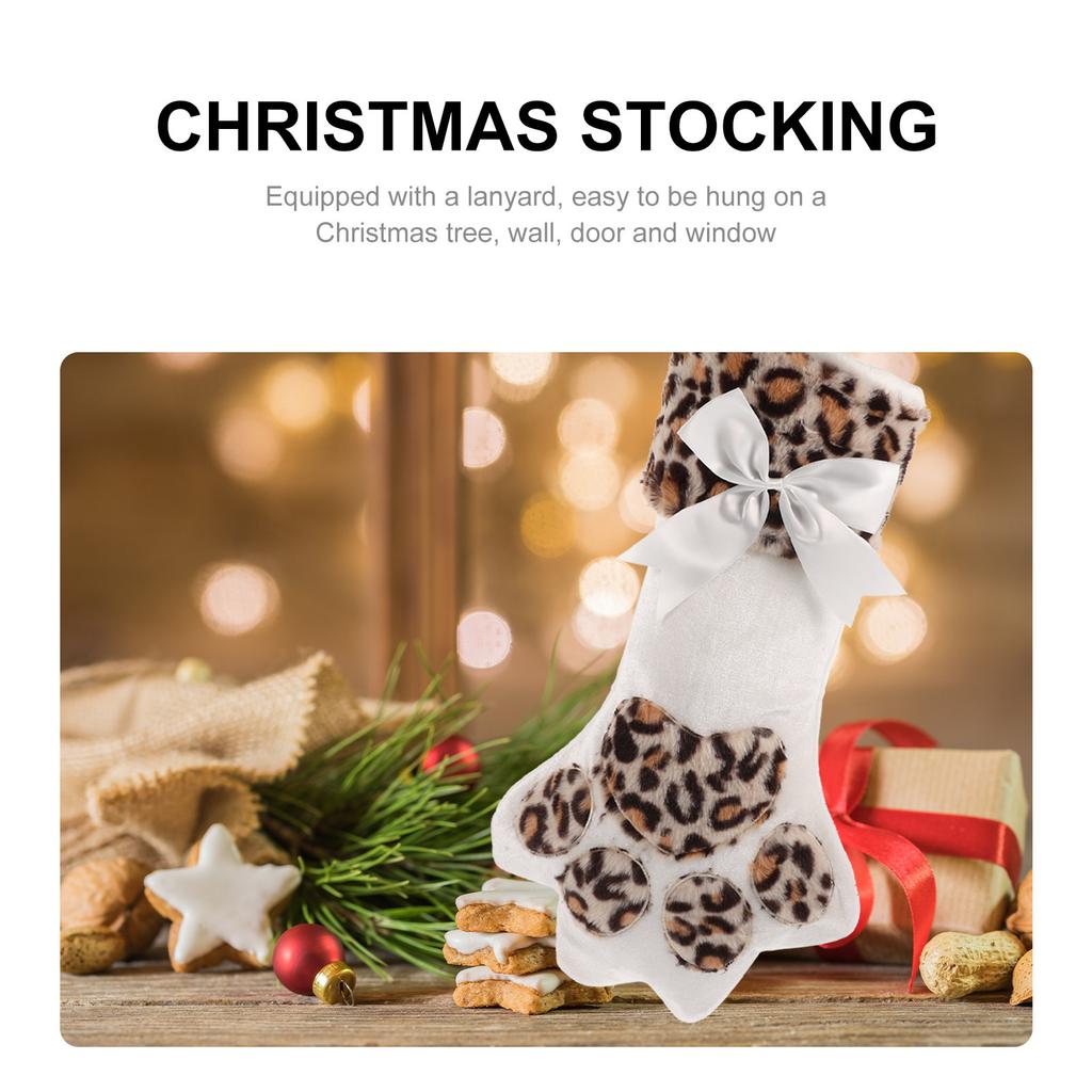 Weihnachtsstrumpf Geschenkbeutel Niedlicher Katzenpfotenstrumpf Dekorative Weihnachten Hängedekoration Weihnachtsbaumschmuck Feiertags-Heimdeko