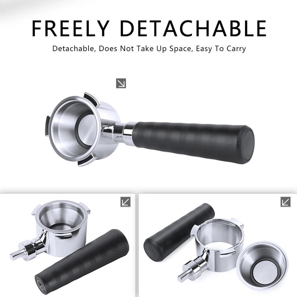 Bottomless Coffee Portafilter With Stainless Steel Basket Filter Screen ABS Handle For Espresso Machines Replacement Parts