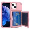 For iPhone 15 Card Case PC+TPU Phone Cover with Makeup Mirror