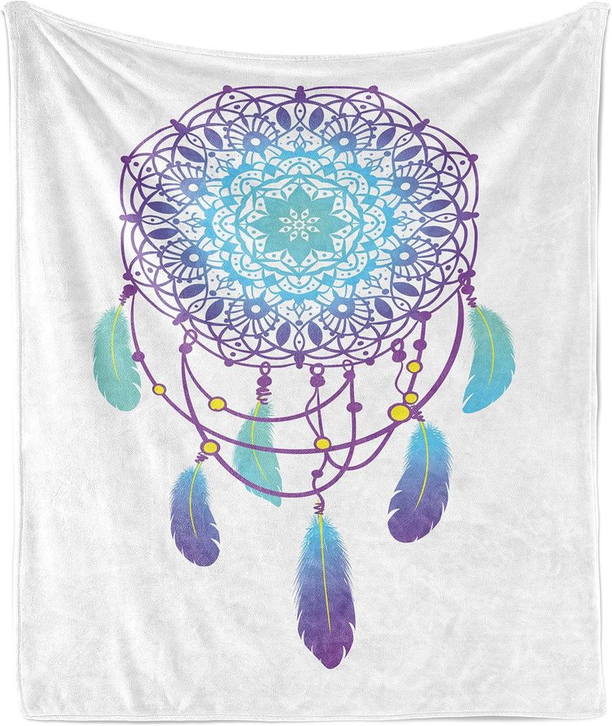 Colorful Dreamcatcher Bohemian Super Soft Fleece Throw Blanket Lightweight All Season Warm King Queen Size Blanket Lightweight
