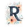 Poster Letter "R" In Floral Wreath Poster Letter "R" In Floral Wreath, 30X40 Cm, Frameless, Matte Paper 230 Gsm