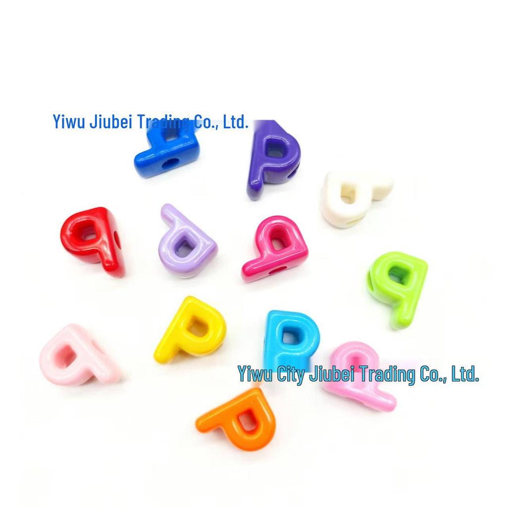 Colorful Acrylic Alphabet 'A' Beads for DIY Keychains & Charms