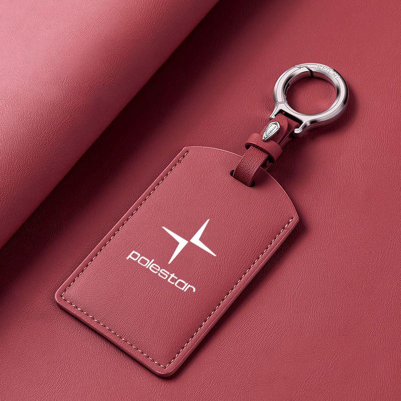 Leder Auto Smart NFC Karten Schlüssel Etui Abdeckung Schlüssel Tasche Schale Halter Für Volvo Polestar 3 Polestar 4 2023 2024 Schlüssel Schutz Zubehör