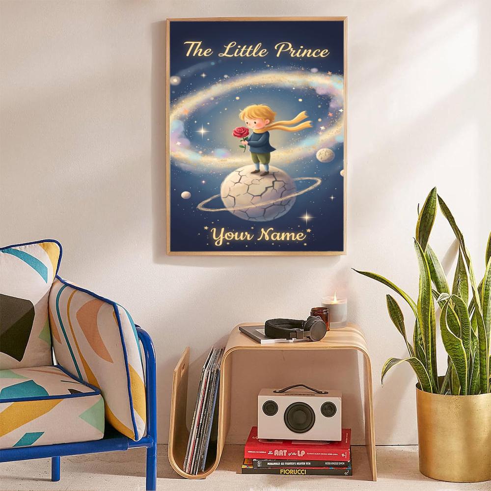 Little Prince Customize Your Name Diamond Painting Round Diamond Rhinestones Mosaic Diamond Embroidery Wall Paintings Rhinestones Gift Frameless