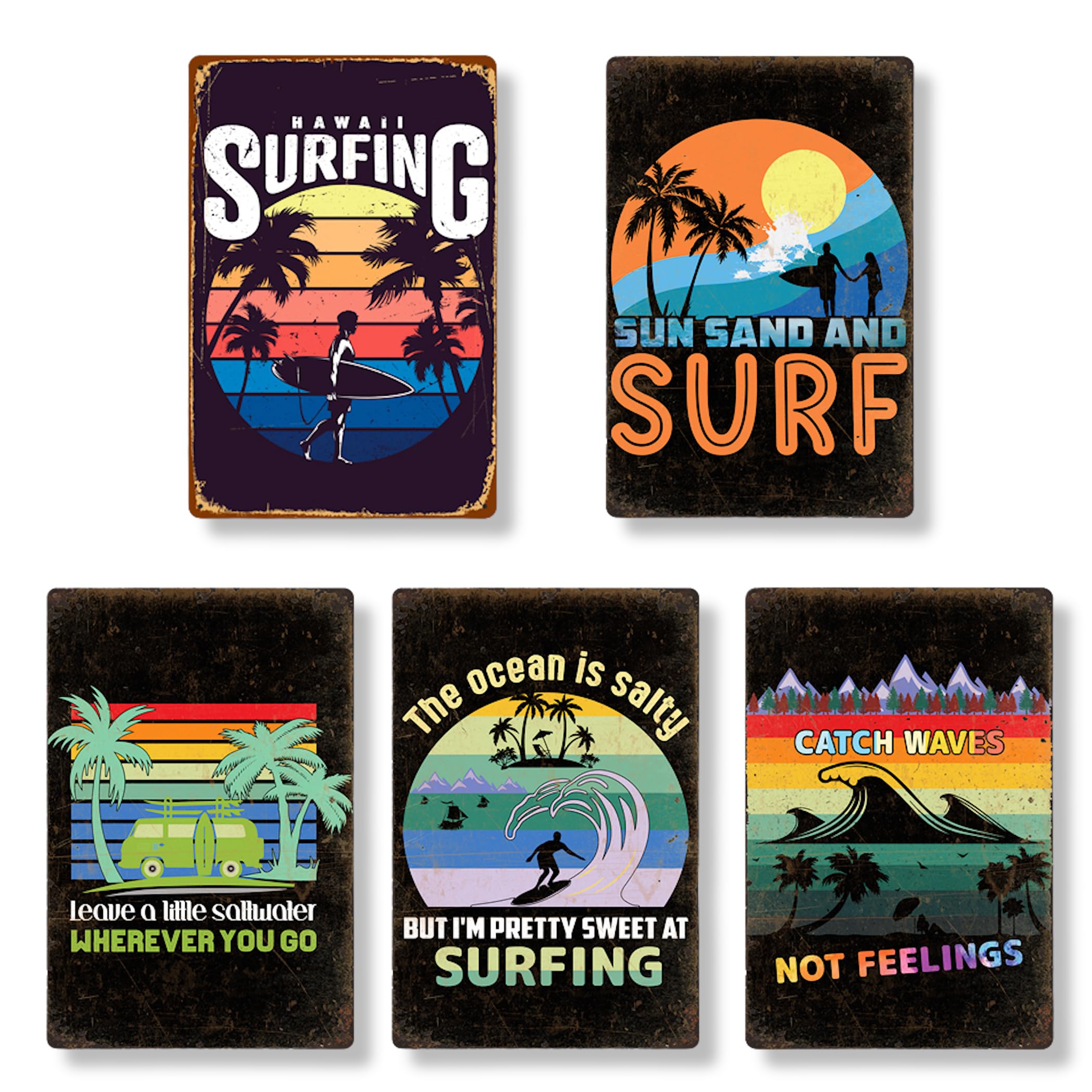 

Tin Sign, Surf Beach Wall Decor, American Plate, Interior Decor, Retro, Antique, Vintage Style (SURF3)