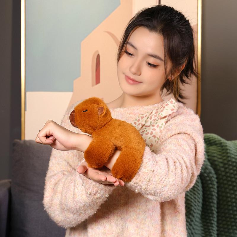 Cute Cartoon Capybara Pants Ring Bracelet Children's Wrist Plush Toy Patting Circle Bear Doll Doll
