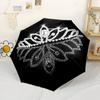 Queen Crown Roses Stars Automatic Umbrella Compact 8 Rib Design Foldable Design Travel Essential Fashionable Accessory