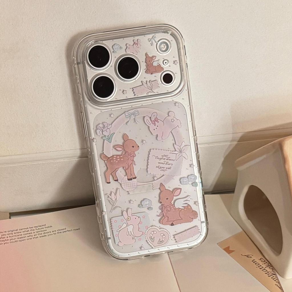 Coque de téléphone magnétique mignonne de poney pour iPhone 16, iPhone 17 et iPhone 17 Pro Max