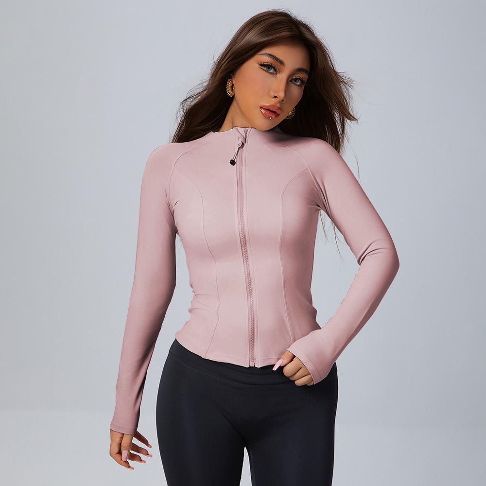 Women s European-American Sports Yoga Fitness Jacket - Quick-Dry Slimming Outerwear for Spring/Summer Running M