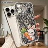 Phone Case: 2D Flat Suitable for iPhone 18 17 16 15 14 13 Pro Transparent Corner Protection Case, Little Bunny, Christmas and Halloween Gifts