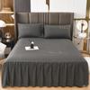 3Pcs Skin Friendly Bed Skirts Full Set Thick Raised Lace Bed Sheets Non Slip Covers for Tatami Mats