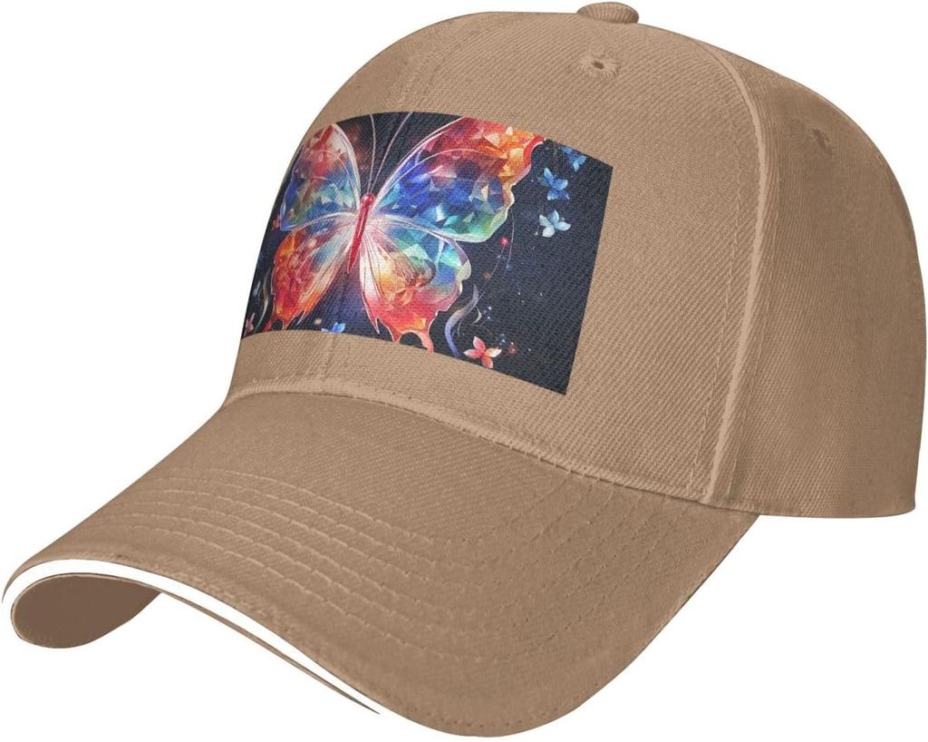 Watercolor Butterfly Baseball Cap Polyester Outdoor Adjustable Sun Protection Casual Dad Hat