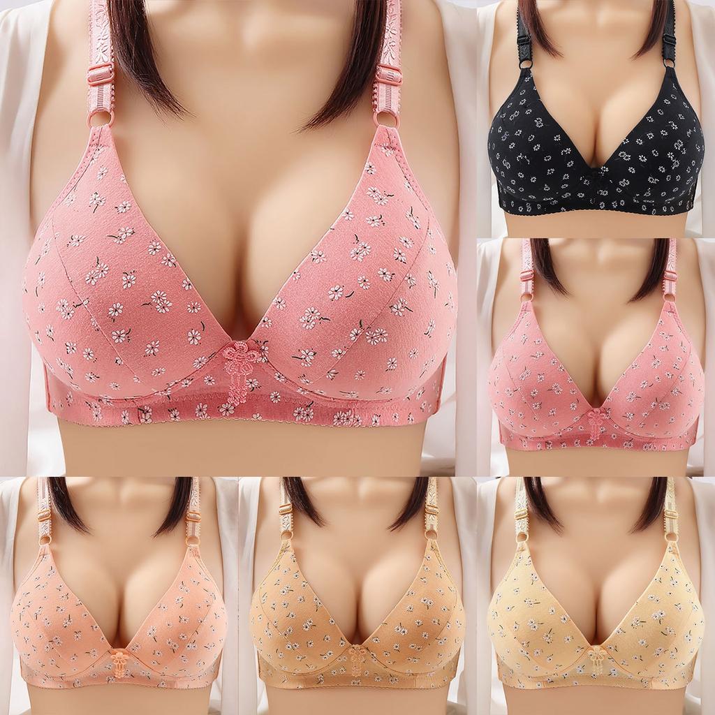 Buy Women's Fashion Printed Shoulder Strap Underwear Nipple Comfortable