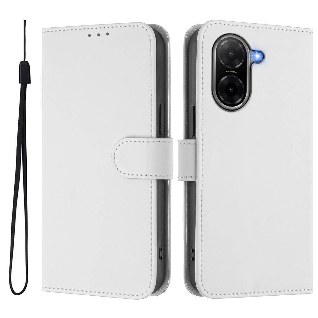 For Xiaomi Poco C71 4G/Xiaomi Redmi A5 4G (171.7*77.8*8.3mm) Case Solid Color Wallet Leather Phone Cover with Strap