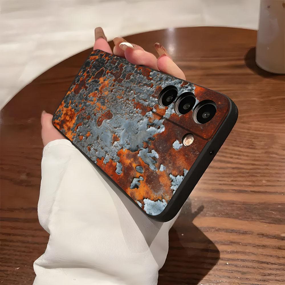 Grunge Texture Rusty Phone Case For Samsung S25 S24 FE S23 S22 S21 Plus S20 Ultra Note20Ultra Black Soft Shell