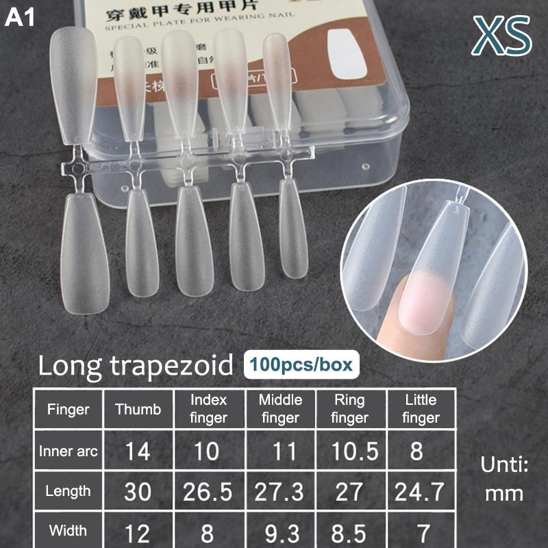 100Pcs/Box Fake Nail Tips Full Cover Coffin Press On Nail Extension Clear Soft Gel Tips False Nail Design Manicure Tools