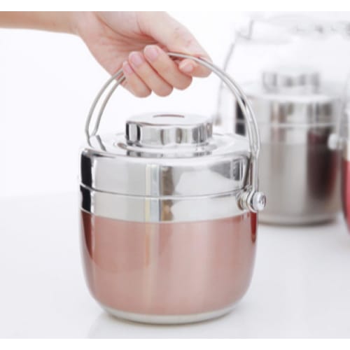 1.2L Stainless Steel Food Lunch Box, 8-Hour Vacuum Insulated, Double-Layered Lunch Box, Soup Jar (1.5L, Rose Red)