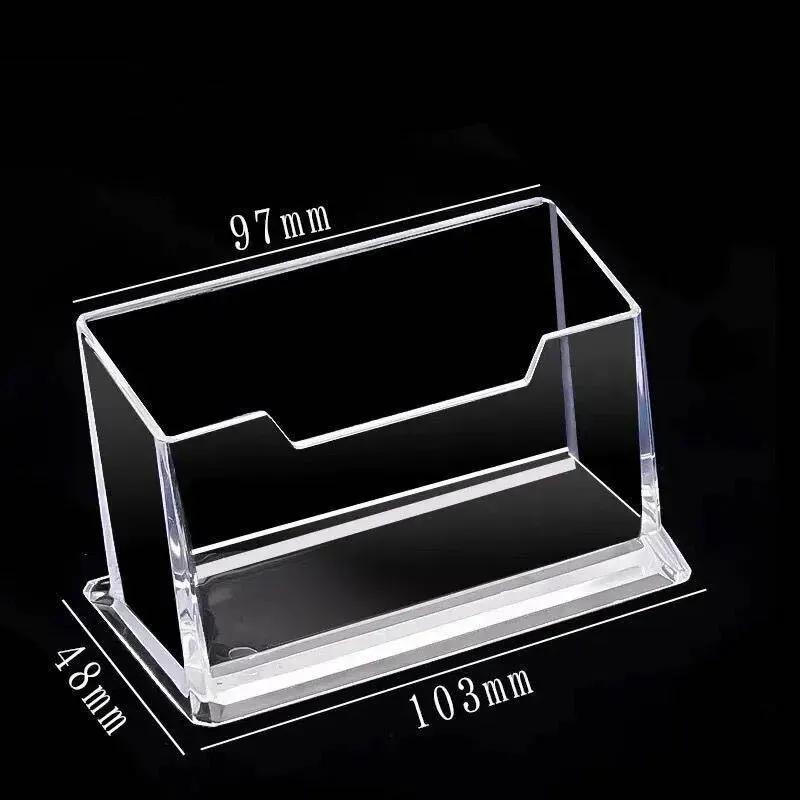 

1pc Transparent Desktop Acrylic Shelf Storage Box – Display Stand & Business Card Holder