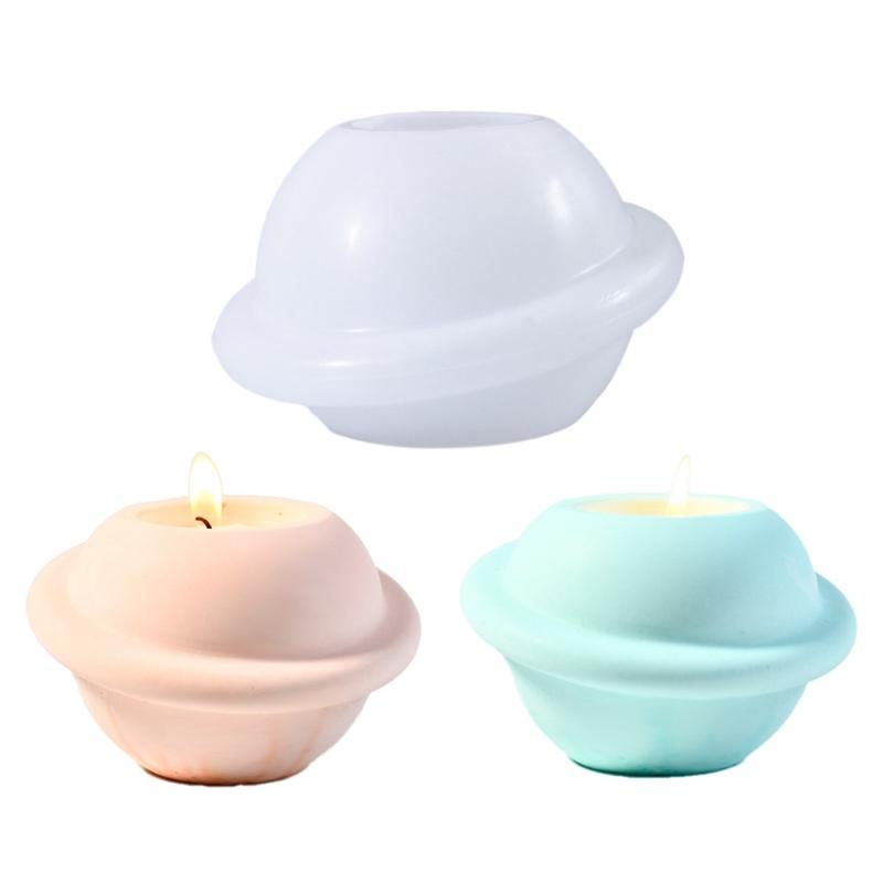 Versatile Silicone Rotating Planet Mold Flexible Silicone Candlestick Mold For DIY Planet Candle Holders And Decorations