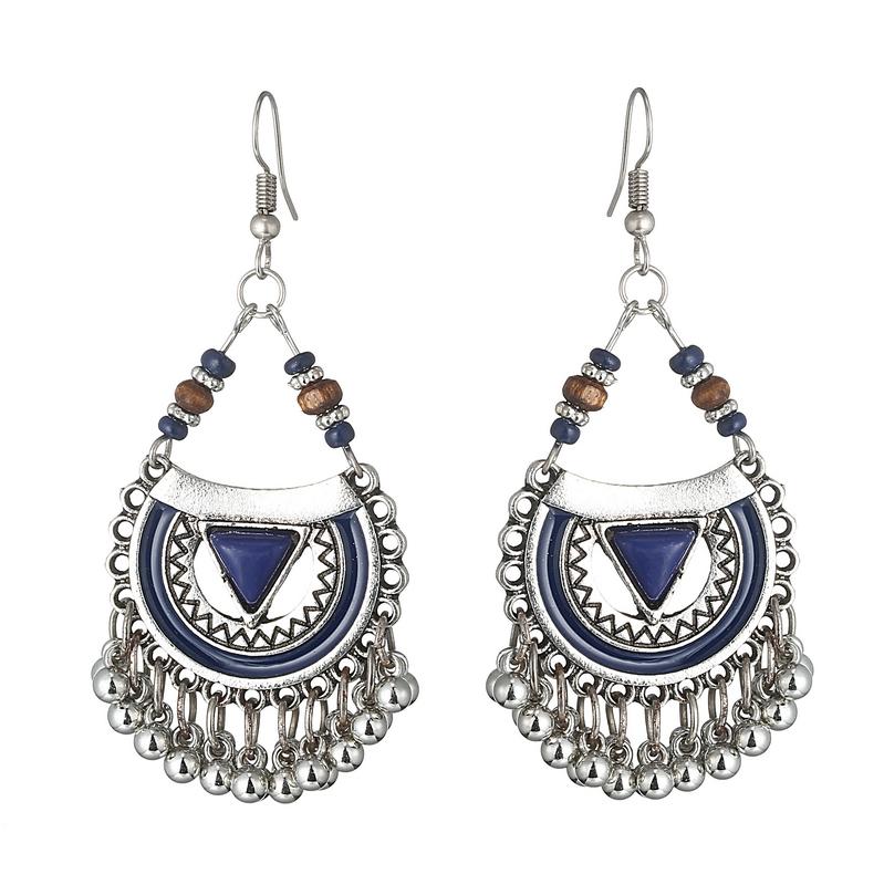 Boho Vintage Drop Dangle Beads Tassel Earrings For Women Handmade Triangle Geometric Bohemian Earings Fashion Jewelry Bijoux
