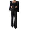 Costum de modă pentru femei 2025: Set de Jachetă, Top Camisolă și Pantaloni cu Nasturi în Stil European și American