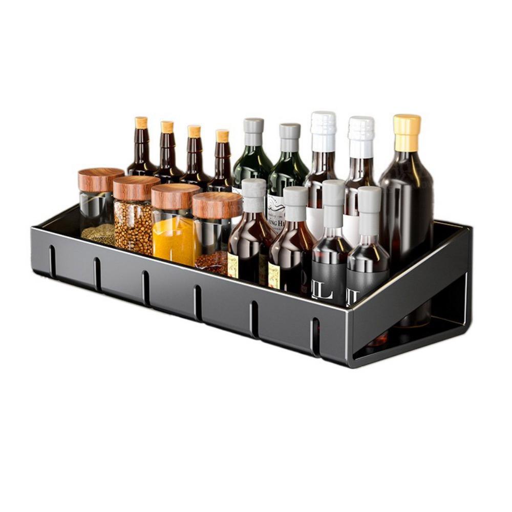 Wall Mounted Spice Storage Rack Non-Punching Condiment Rack  Bathroom