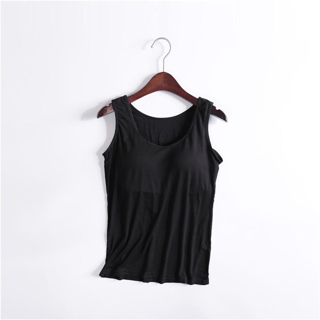 Women's Fashion With Padded Tank Top Without Steel Ring Bra Cups One-Piece Underwear Bottoming Shirt