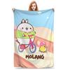M-Molangs with Piupiu Flannel Throw Blankets  Blankets for Bed Car Warm Bedspread,