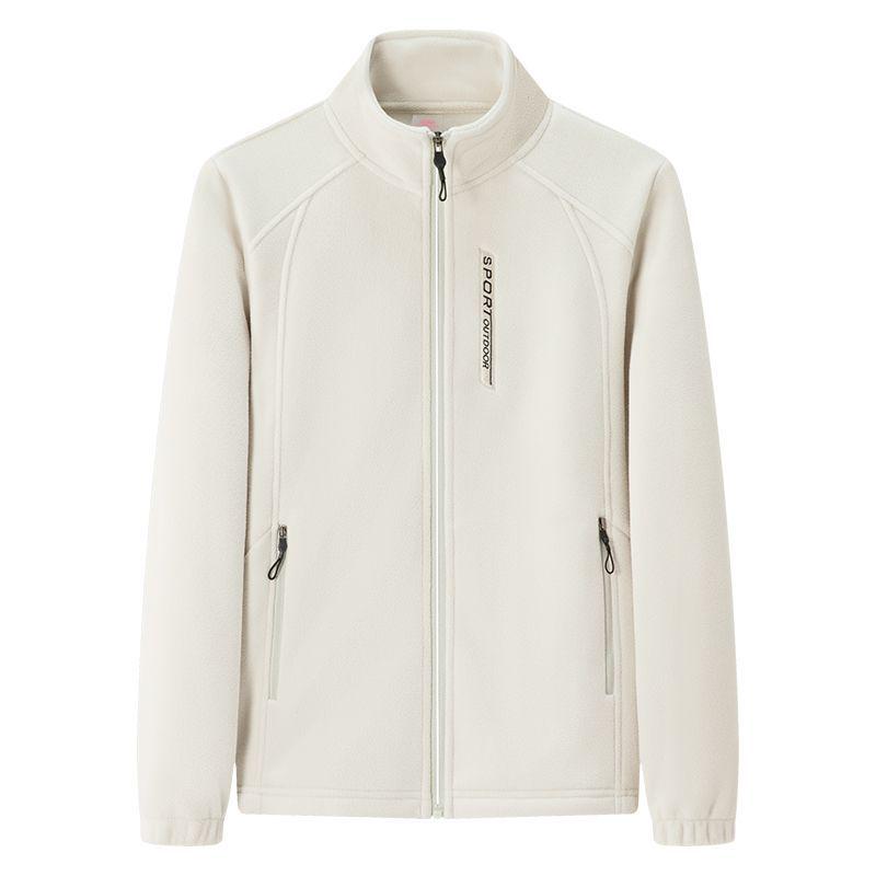 Women's Thickened Fleece Jacket: Casual Stand-Up Collar Cardigan for Outdoor Sports