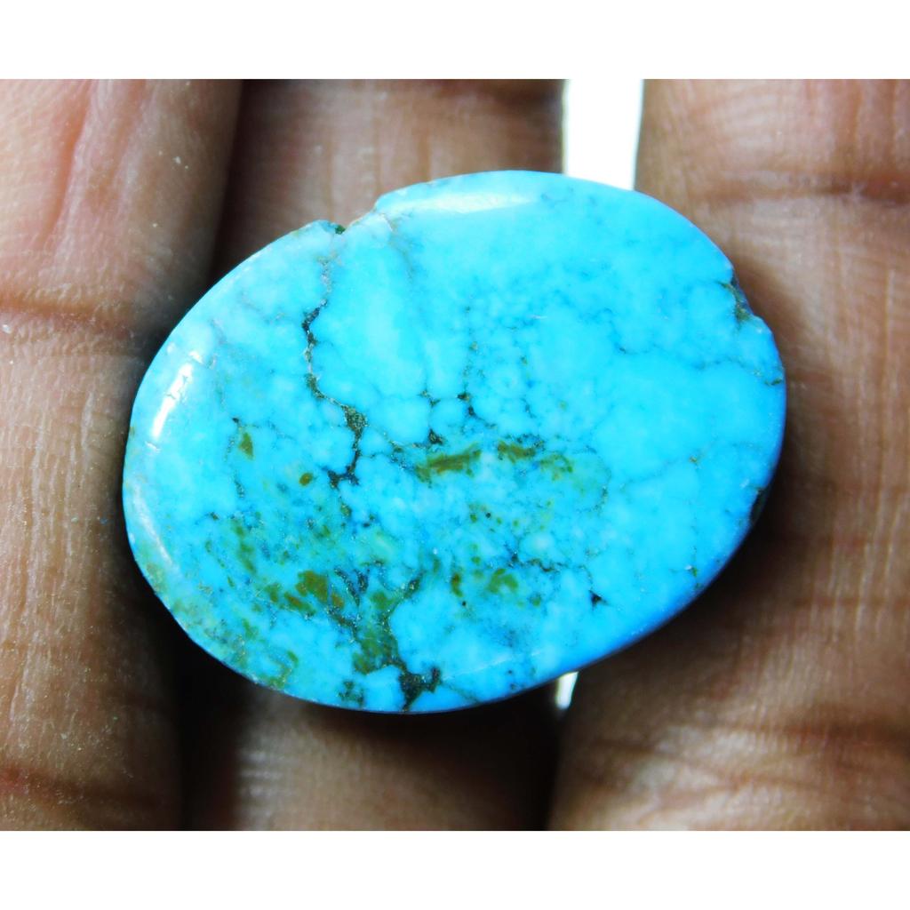 34.45 Ct NATURAL Blue Turquoise Oval Cut CERTIFIED Loose Gemstone for Collection