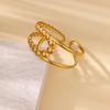 New Bracelet Stainless Steel Various Versatile Fashion Gold Irregular Hollow Wide Version Jewelry Women
