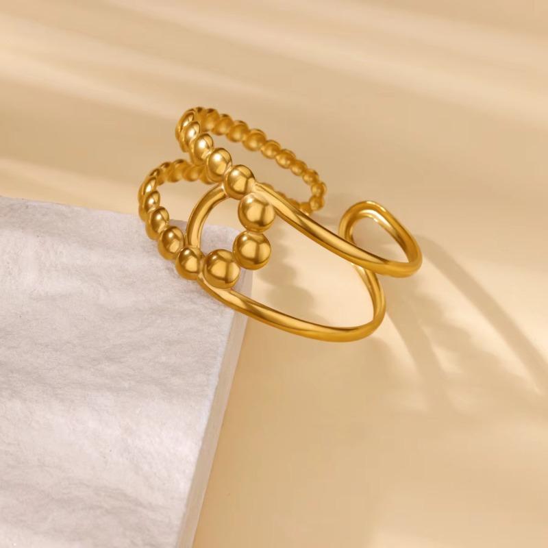 New Bracelet Stainless Steel Various Versatile Fashion Gold Irregular Hollow Wide Version Jewelry Women