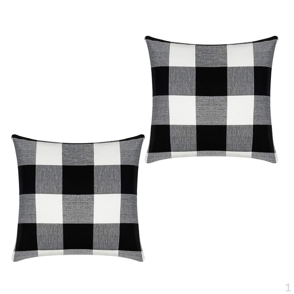 

2pcs Grid Car Armchair Couch Cushion Cases 18x18inch