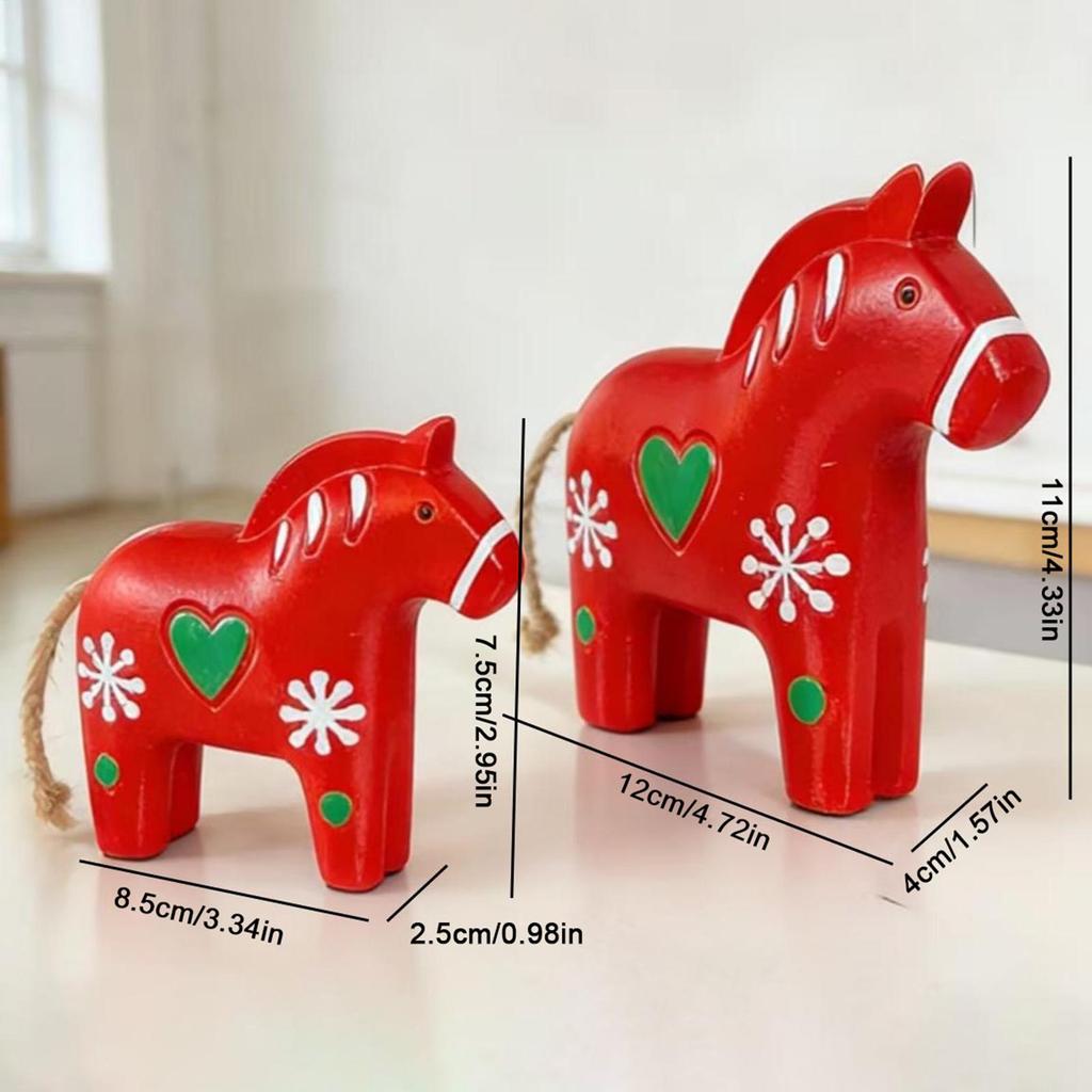 2026 Pony Ornament 2 Pieces Resin Painted Pony Decorative Table Figurine Little Horse Ornament For Home Living Room Bedroom