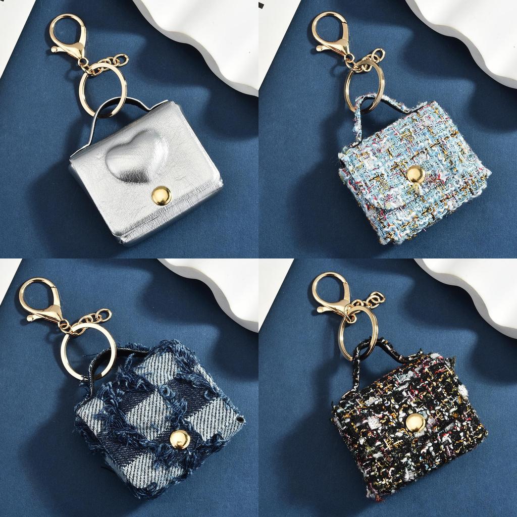 Denim Camo Mini Bag Pendant With Unique Prints Designs For Travel And Gift