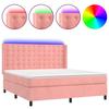 Maison Exclusive - Sommier à lattes de lit matelas et LED Rose 160x200 cm Velours