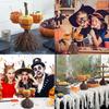 Charming Halloween Resin Pumpkin Cup And Broom Decorative Ornament Set For Festive Home Decor